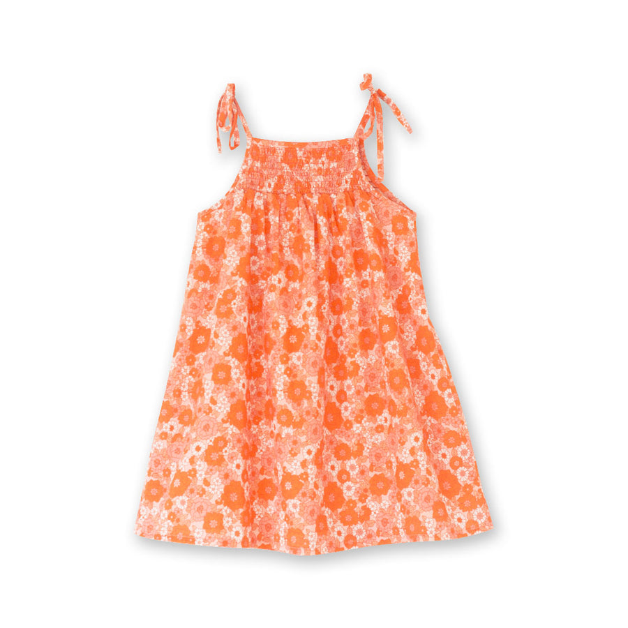 Girls' Shoulder-Tie Smocked Dress | Orange Meadow