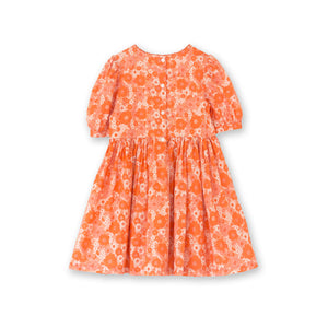 Girls' Short Puff Sleeve Dress | Orange Meadow