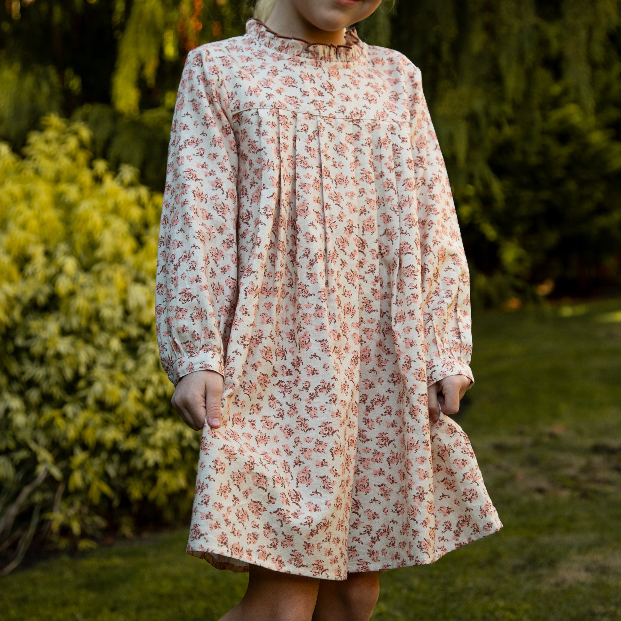 girls pleated dress Pleated Floral Print Tiered Dress