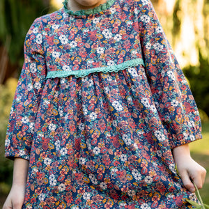 Toddler Priya Dress with Lace Trim | Garden Confetti