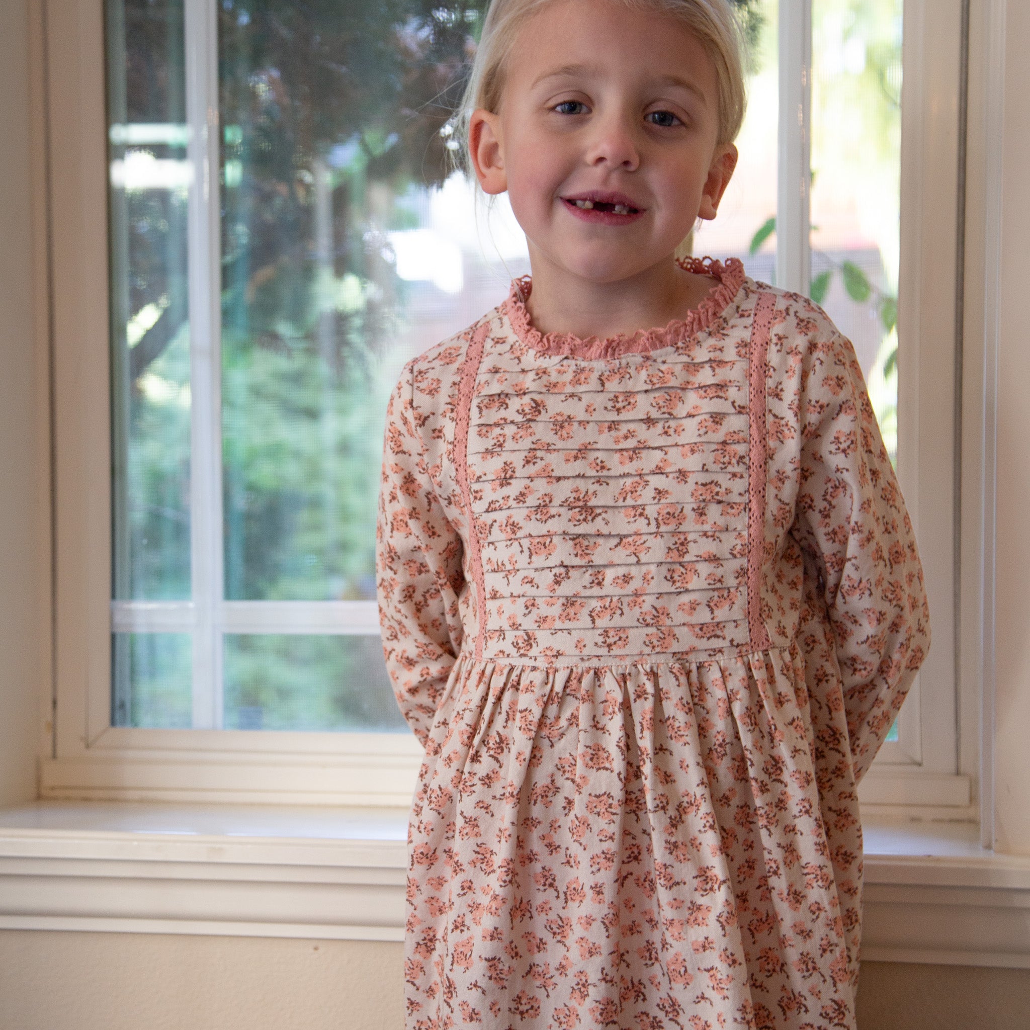 Toddler Lulu Dress with Lace Trim | Pink Heather 2-3 Y Toddler Lulu Dress with Lace Trim | Pink Heather 2-3 Y