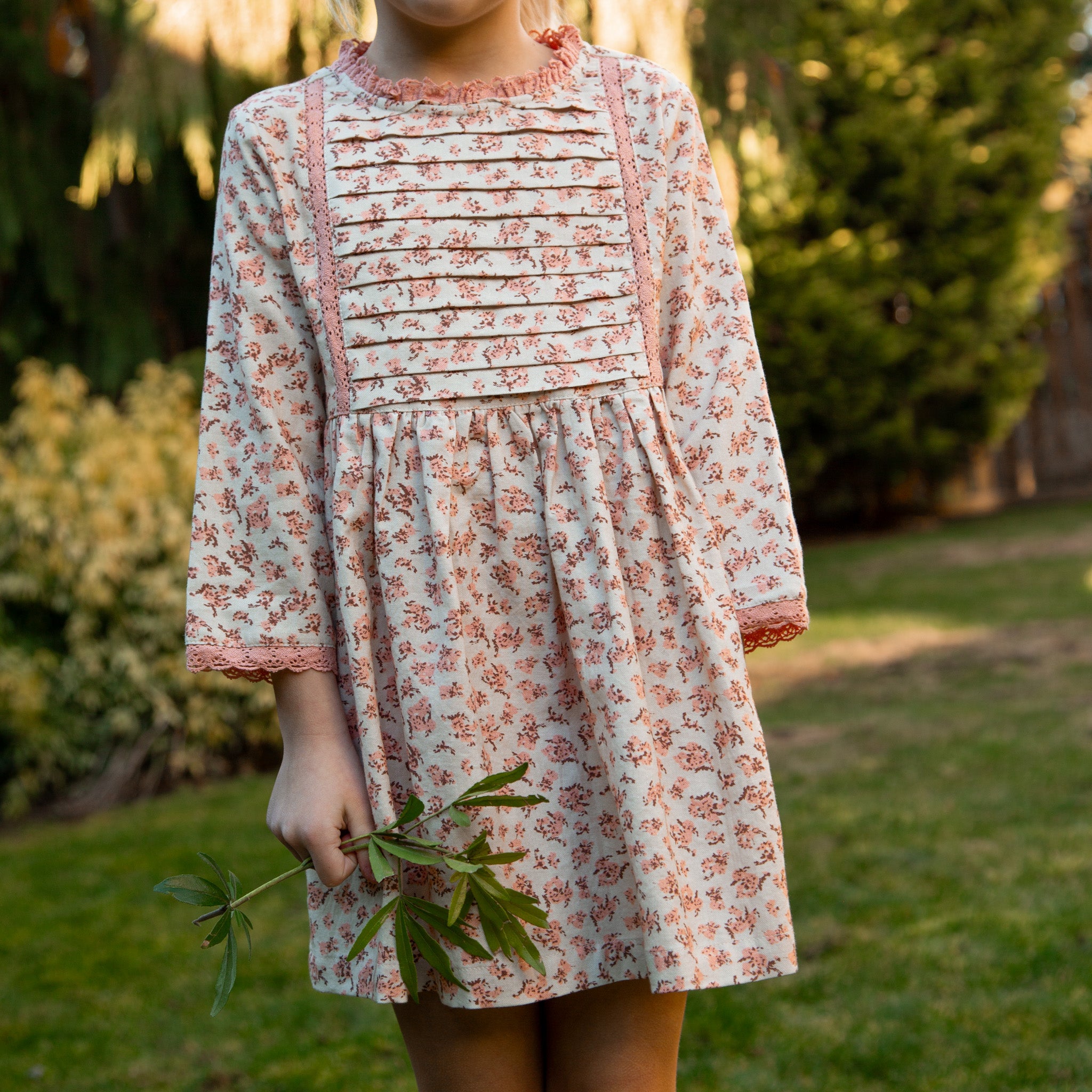 Toddler Lulu Dress with Lace Trim | Pink Heather 2-3 Y Toddler Lulu Dress with Lace Trim | Pink Heather 2-3 Y