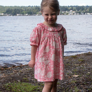 Toddler Dress with Ruffle Collar | Pink Floral