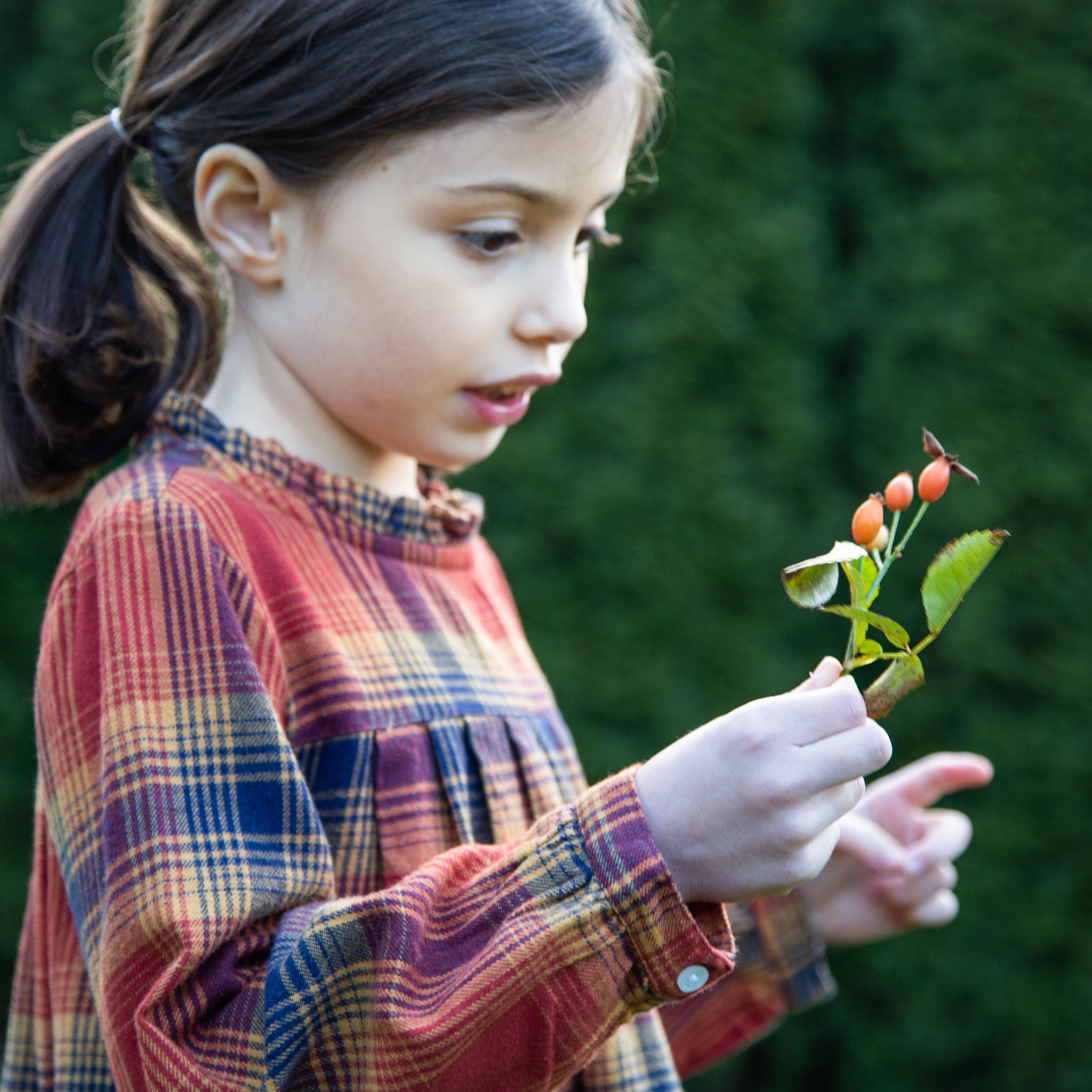 Girls' Long Sleeve Plaid Flannel Dress | Orange Check - Beet World Girls' Long Sleeve Plaid Flannel Dress | Orange Check - Beet World