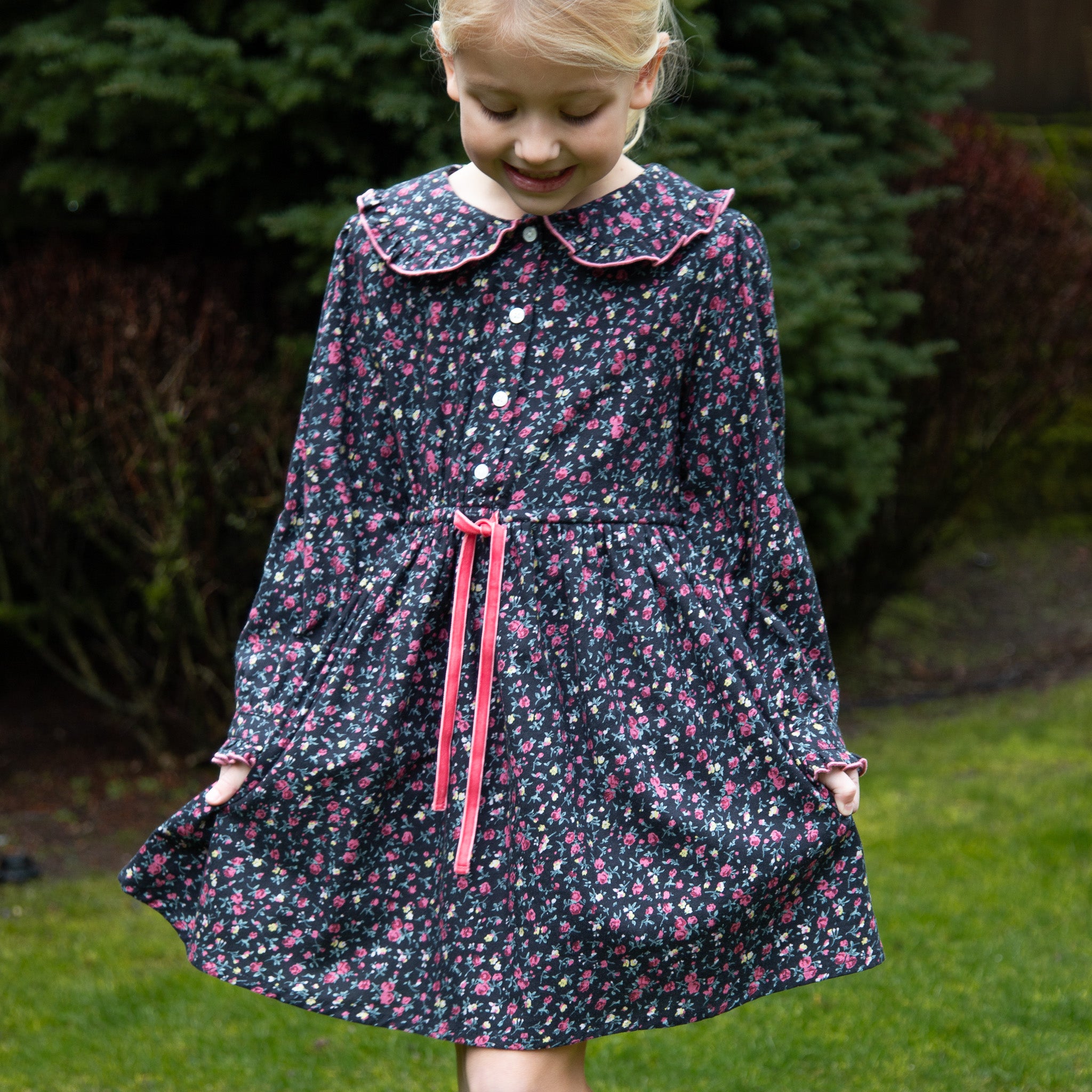 Girls Adelaide Velvet Tie Dress