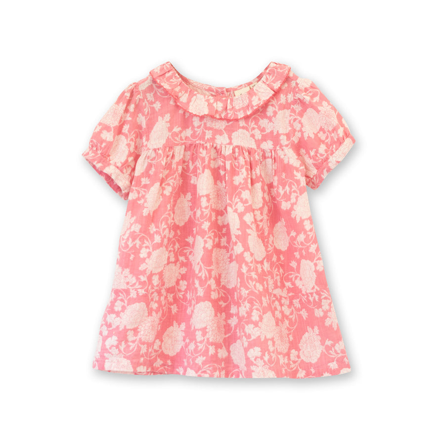 Toddler Dress with Ruffle Collar | Pink Floral