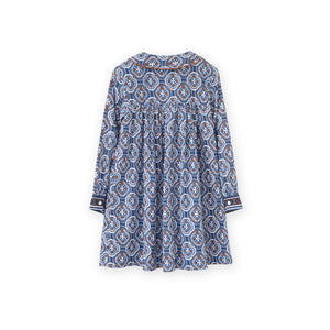 Amelia Girls Collar Dress | Blue Mosaic