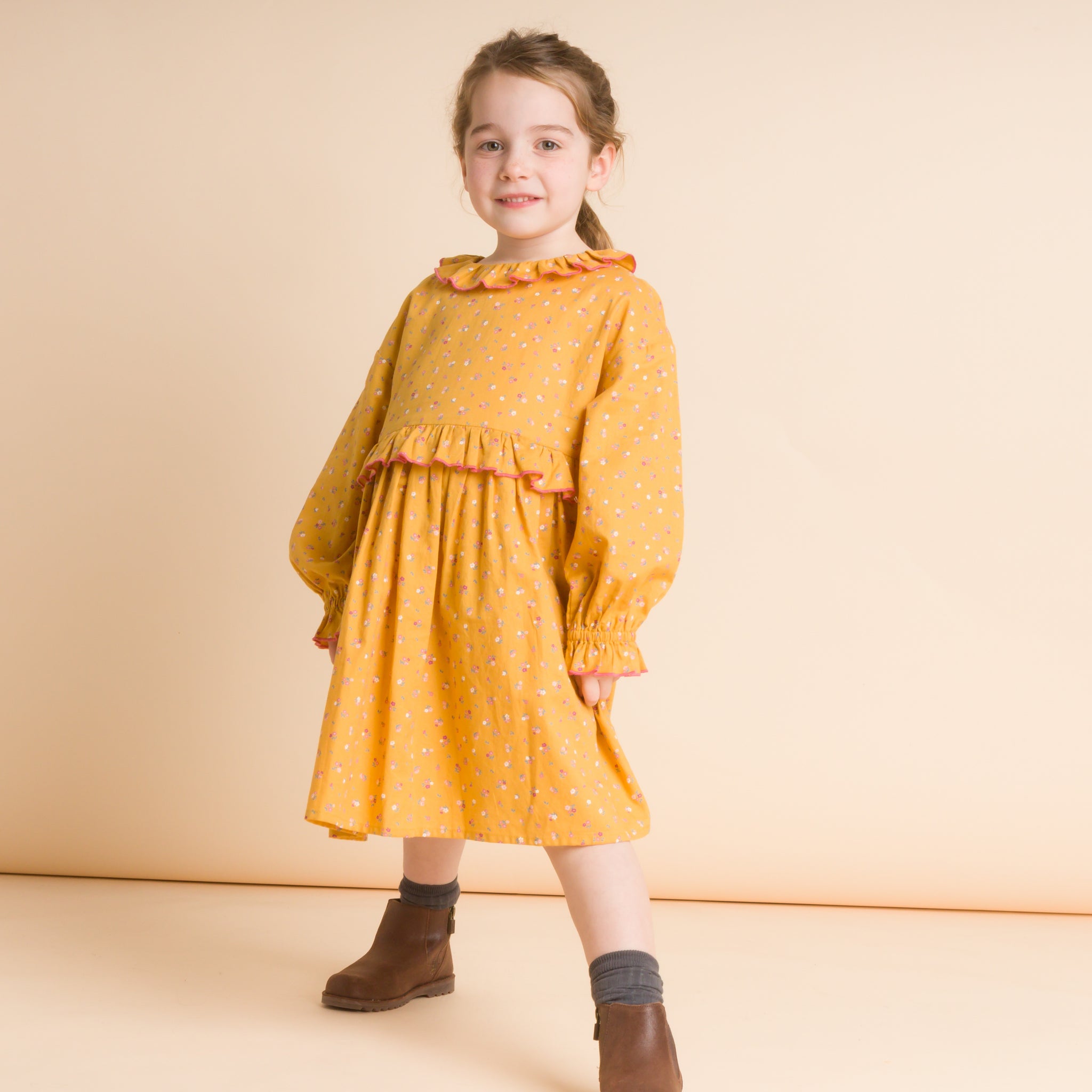 mustard yellow long sleeve dress Modest Mustard Long Sleeve Dress 14131HR