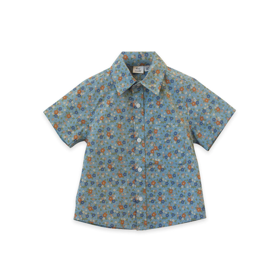 Boys Collar Shirt - Cottage Floral