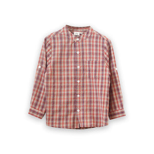 Boys Long Sleeve Check Shirt | Red and Blue
