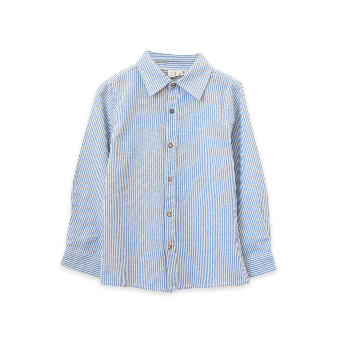 Boys' Collar Shirt 12 Y, Long Sleeves, Blue & White Stripe, Cotton Rich | Beet World Boys' Collar Shirt 12 Y, Long Sleeves, Blue & White Stripe, Cotton Rich | Beet World